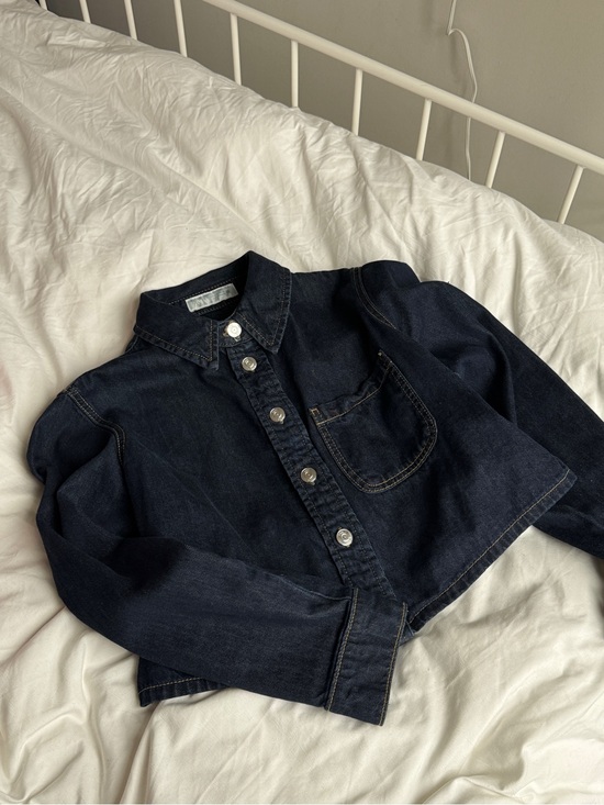 Zara Tops - Zara Dark Blue Denim Shirt